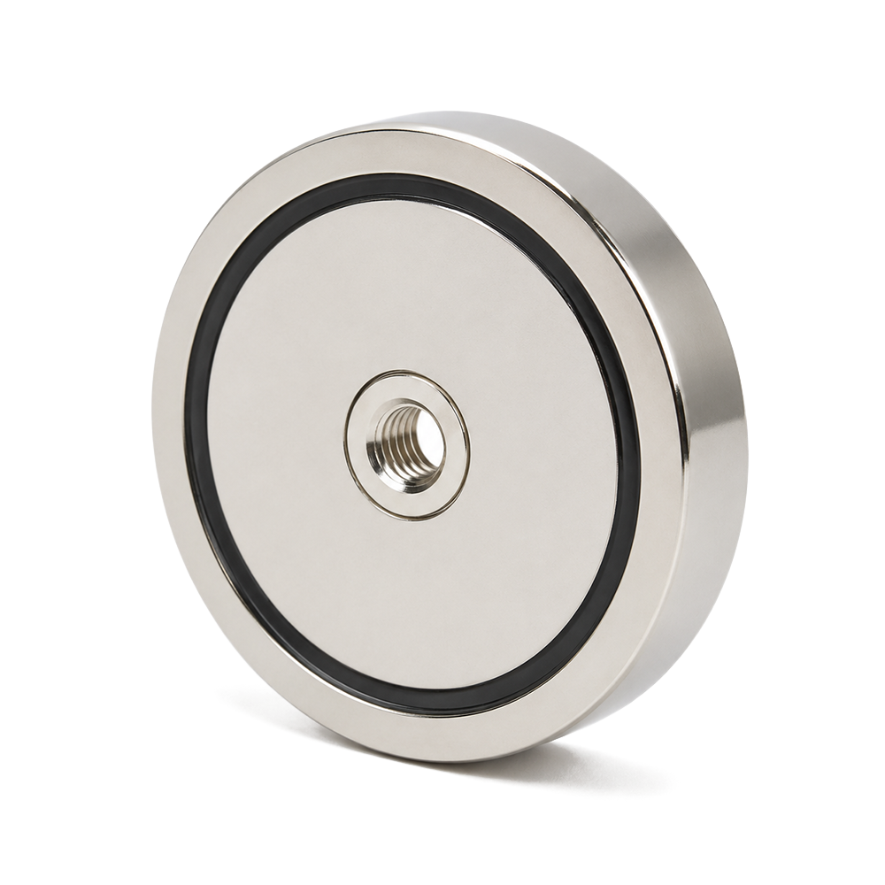 Neodymium Pot Magnet - Diameter 75mm x 15mm | M10 Internal Thread