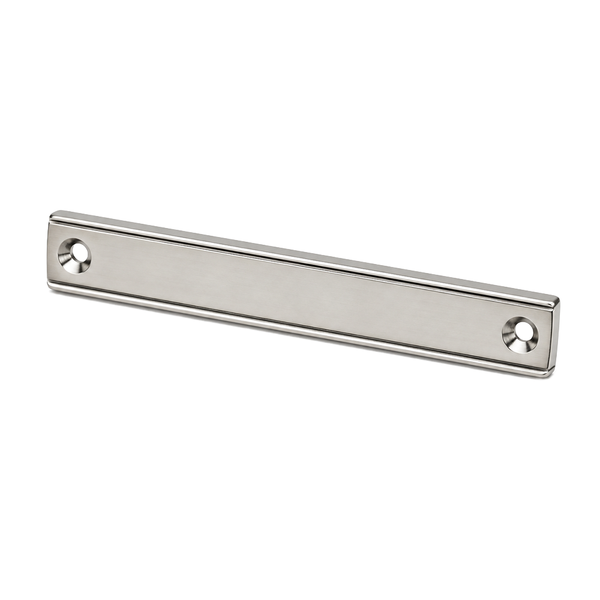Neodymium Rectangular Pot Magnet with Countersunk Holes - 100mm (L) x 13.5mm (W) x 5mm (H)