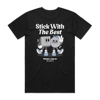 'Stick With The Best' Limited Edition AMF Magnetics T-shirt in Black