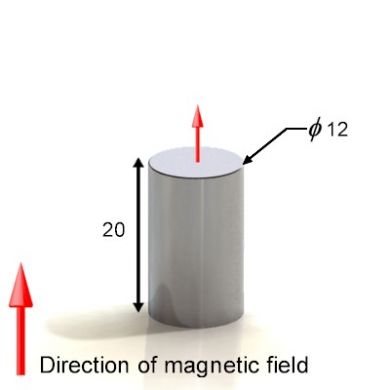 Neodymium Cylinder Magnet - 12mm x 20mm | N33AH I High Temp. 230°C