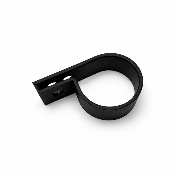 10 Pack of Nylon P-Clips | Closed Diameter D22mm | M5 Mounting Hole | Black