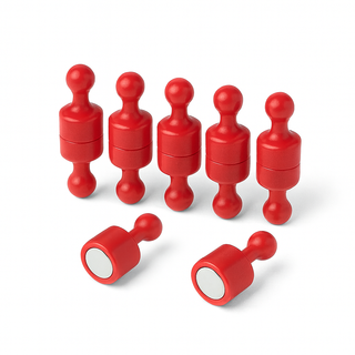 Red Pin Whiteboard Magnets - 12mm diameter x 22mm | 12 PACK