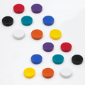 Neodymium Mixed Colour Button Magnets (16 Pack) | 12.7mm x 6.35mm | Thermoplastic Rubber (TPR) Coating