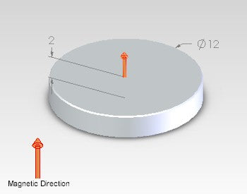Neodymium Disc Magnet - 12mm x 2mm | N42