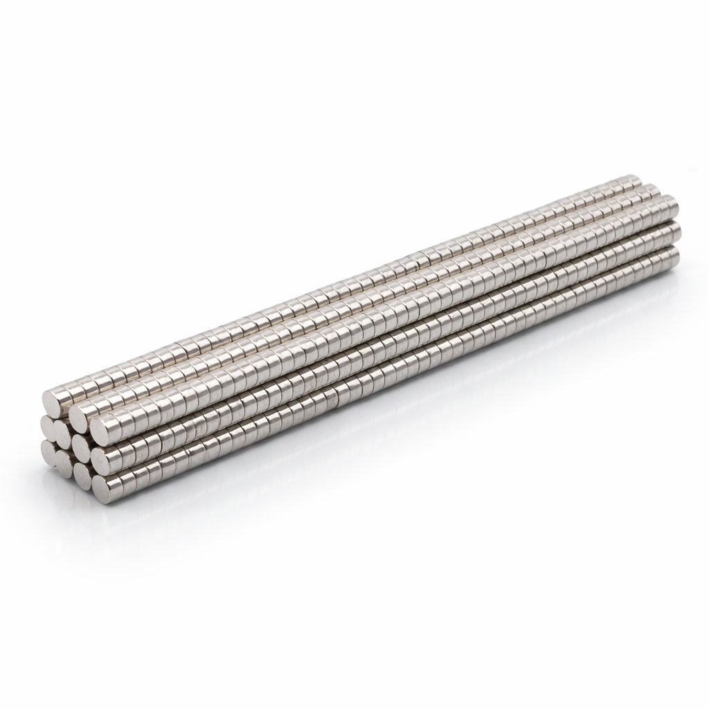 100 Pack of 2mm x 1mm Neodymium Disc Magnets | N45