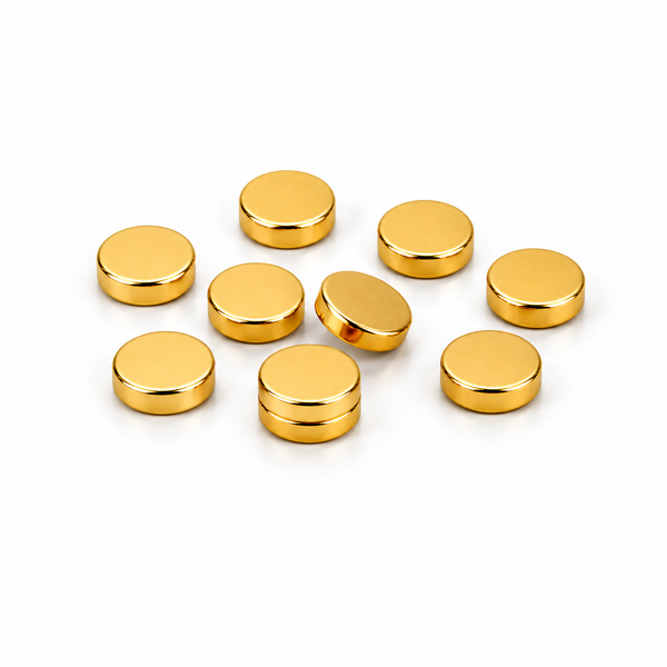 Neodymium Disc Magnet - 4mm x 1mm | Gold Coating | N45