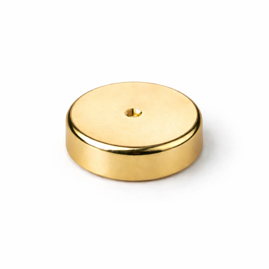 Neodymium Disc Magnet - 6mm x 2mm | N45 | Gold Coating | North Pole Dimple