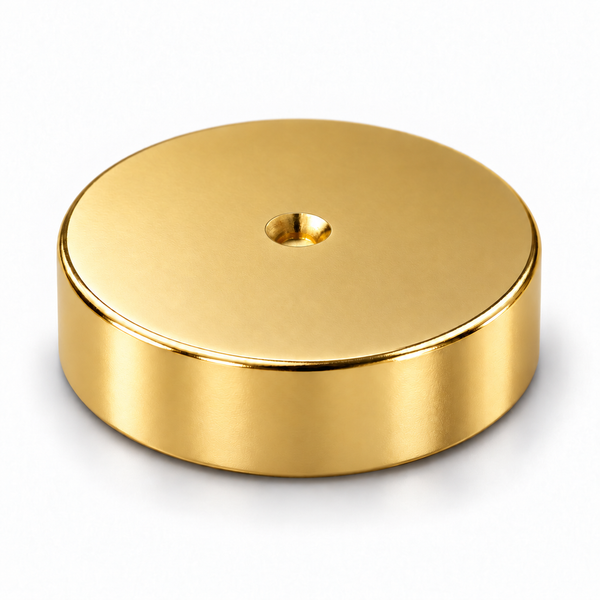 Neodymium Disc Magnet - 6mm x 2mm | N45 | Gold Coating | North Pole Dimple