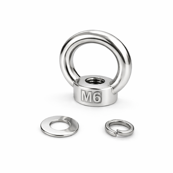 M6 Stainless Steel (304) Eyebolt with Washer and Spring Gasket (Non-Magnetic)