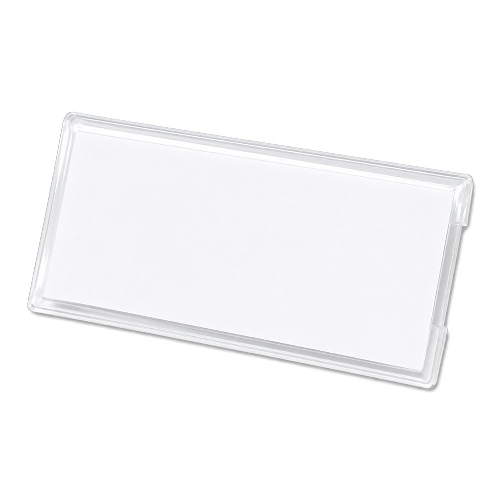 Magnetic Name Badge with Pacemaker Warning | Clear Acrylic Name Holder | 3" x 1.18" | 1 PACK
