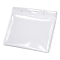 Magnetic Name Badge with Pacemaker Warning | Clear Horizontal Plastic ID Card Holder 4"x 3" | 1 PACK