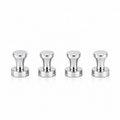 Chrome Push Pin Neodymium Magnets | 4 PACK | 16mm Diameter