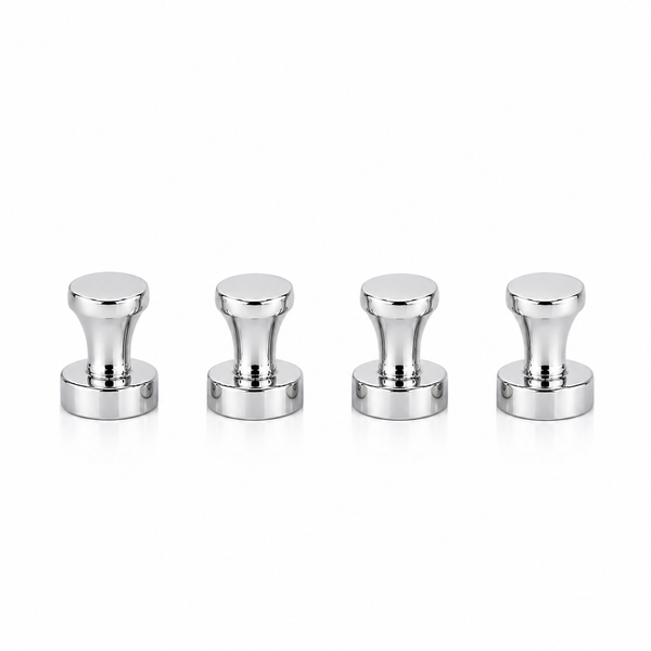 Chrome Push Pin Neodymium Magnets | 4 PACK | 16mm Diameter