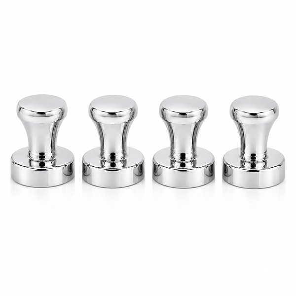 Chrome Push Pin Neodymium Magnets | 4 PACK | 22mm Diameter