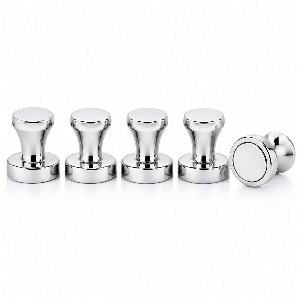 Chrome Push Pin Neodymium Magnets | 5 pack | 12mm Diameter