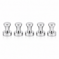 Chrome Push Pin Neodymium Magnets | 5 pack | 12mm Diameter
