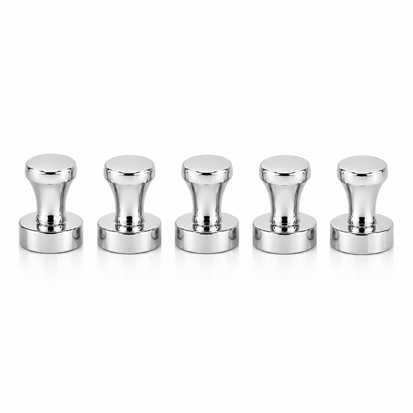 Chrome Push Pin Neodymium Magnets | 5 pack | 12mm Diameter