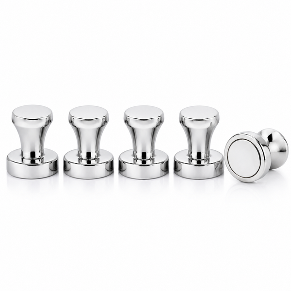 Chrome Push Pin Neodymium Magnets | 5 pack | 12mm Diameter
