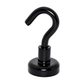 Black Hook Magnet | Neodymium Pot Magnet with Threaded Hook - 16mm (D) x 37mm (H)