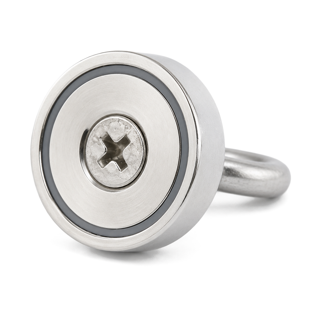 Neodymium Pot Magnet with SS304 Eyebolt - D36mm | 41kg Pull Force | Recovery Fishing Magnet