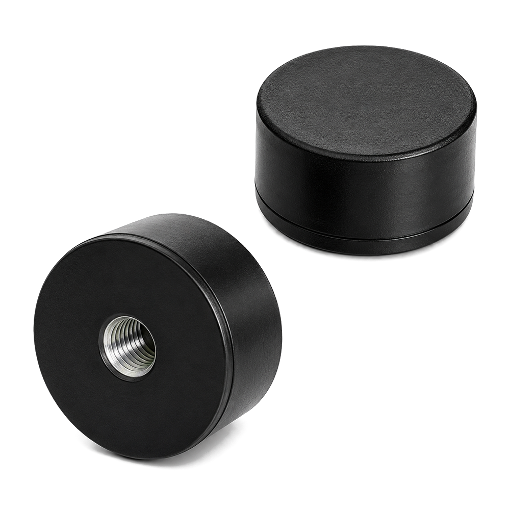Rubber Coated Pot Magnet - 22mm x 10mm | M5 Female Thread
