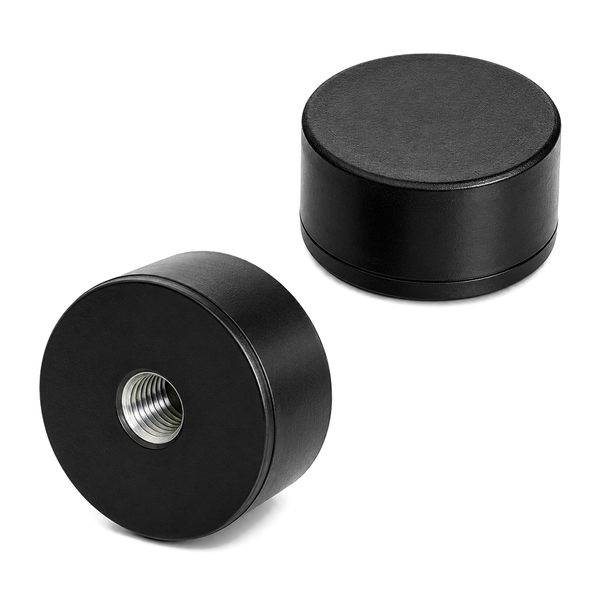 Rubber Coated Pot Magnet - 22mm x 10mm | M5 Female Thread
