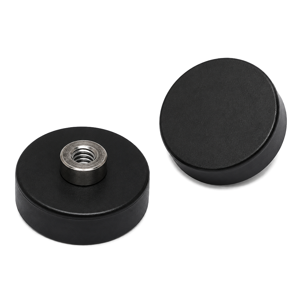 Female Thread Neodymium Pot Magnet - Diameter 22mm x 6mm with Rubber Case