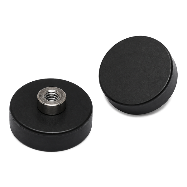 Female Thread Neodymium Pot Magnet - Diameter 22mm x 6mm with Rubber Case