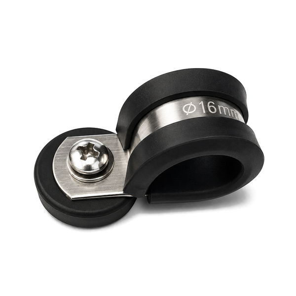 Rubber Coated Neodymium Pot Magnet | D22mm x 27mm with Rubber-Lined P-Clamp