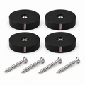 Rubber Coated Magnetic Latch Kit - Includes 4 Rubber Coated Neodymium Pot Magnets (D34mm x H8mm) and 4 Stainless Steel Countersunk Screws