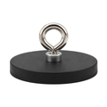 Female Threaded Neodymium Pot Magnet with Eyelet - Diameter 66mm x 8mm with Rubber Case