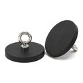 Female Threaded Neodymium Pot Magnet with Eyelet - Diameter 66mm x 8mm with Rubber Case