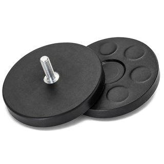 Male Thread Neodymium Pot Magnet - Diameter 66mm x 8mm with 15mm Boss and Rubber Case