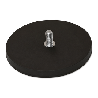Male Thread Neodymium Pot Magnet - Diameter 88mm x 8mm with 20mm Boss and Rubber Case