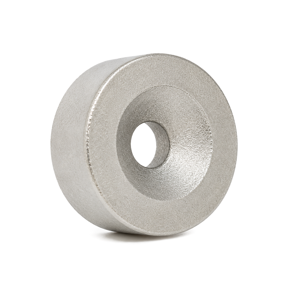 Samarium Cobalt (SmCo) Countersunk Ring Magnet - 20mm (OD) x 10mm (H) | Countersunk Hole D5.2mm | South on Countersunk
