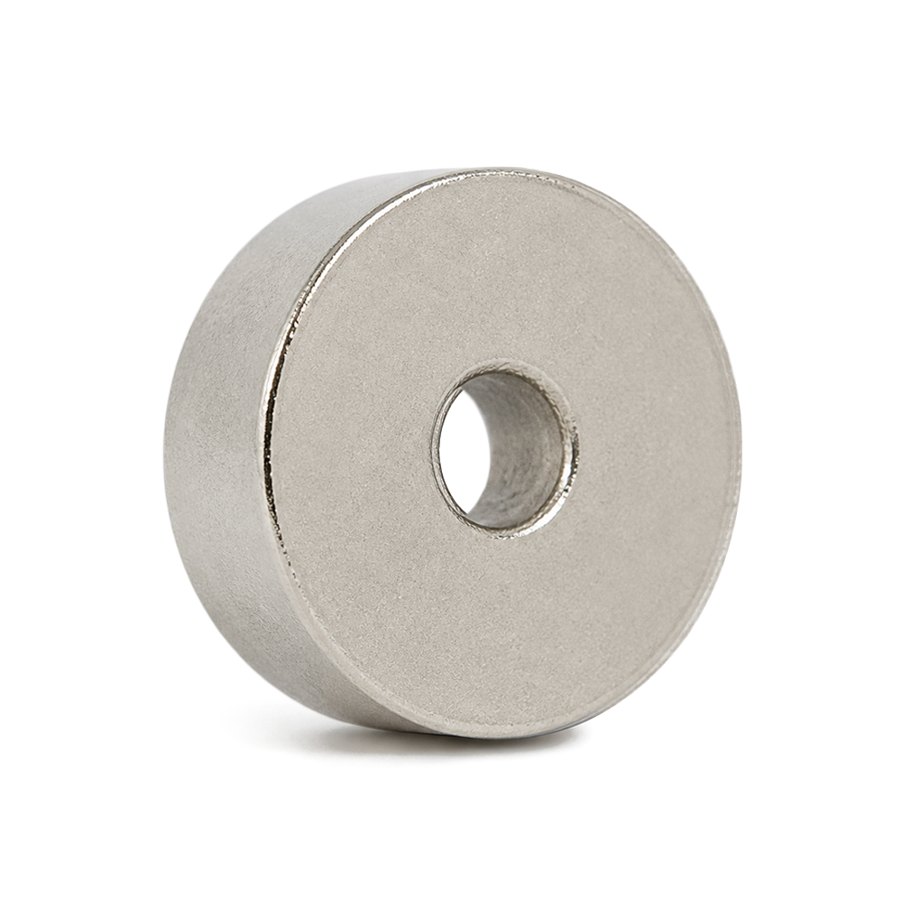 Samarium Cobalt (SmCo) Countersunk Ring Magnet - 20mm (OD) x 10mm (H) | Countersunk Hole D5.2mm | South on Countersunk