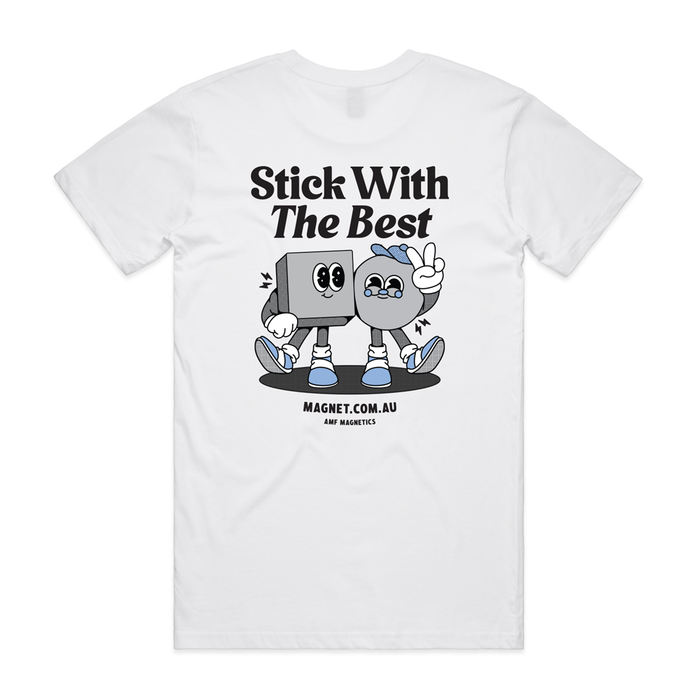 'Stick With The Best' Limited Edition AMF Magnetics T-shirt in White