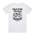 'Stick With The Best' Limited Edition AMF Magnetics T-shirt in White