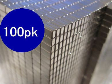 100 Pack of Neodymium Block Magnets | 5mm x 1.7mm x 3mm | N50 | Magnetised through 3mm
