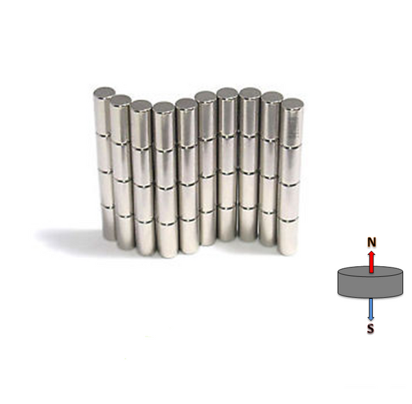 Neodymium Cylinder Magnet - 6.35mm x 12.7mm | N38