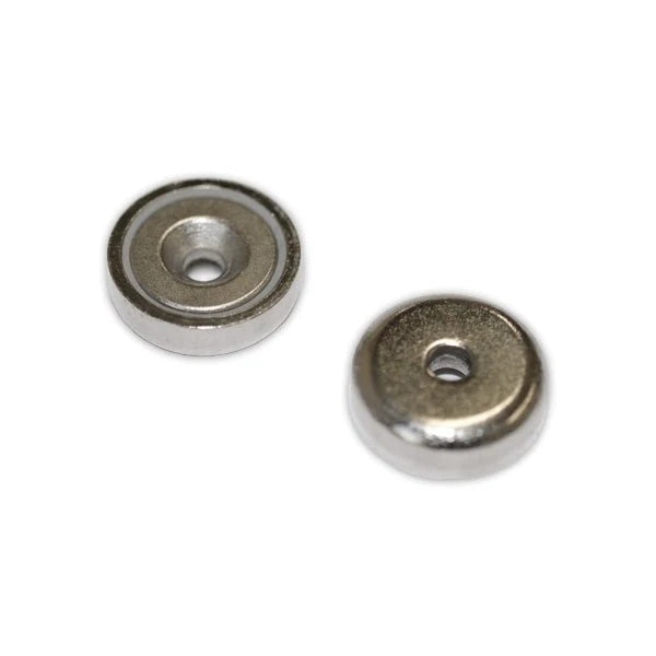Neodymium Countersunk Pot Magnets - 16mm x 5mm | NORTH SOUTH PAIR
