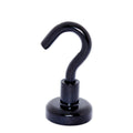 Black Hook Magnets 2 Pack | Neodymium Pot Magnet with Threaded Hook - 16mm (D) x 37mm (H)