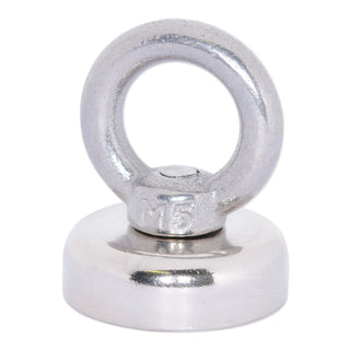 Neodymium Pot Magnet with SS304 Eyebolt - D36mm | 41kg Pull Force | Recovery Fishing Magnet