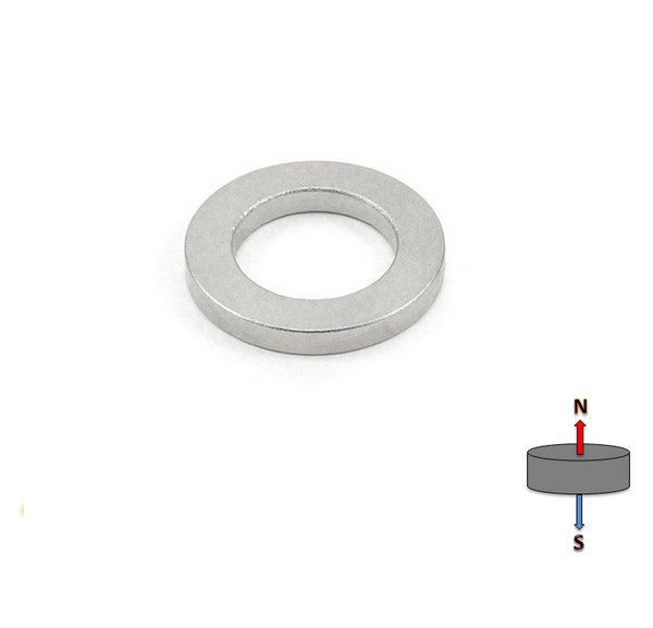 Neodymium Ring Magnet - OD15mm x ID9mm x H3mm | N35