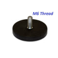Male Thread Neodymium Pot Magnet - Diameter 43mm x 6mm with M6 15mm Boss and Rubber Case