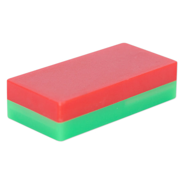 Ferrite Block Magnet - 52mm x 25mm x 12.7mm (Plastic case South/Red North/Green)