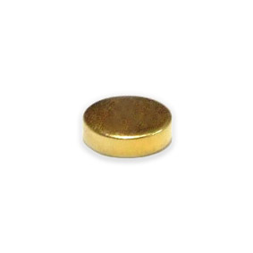 Neodymium Disc - 6mm x 2mm Gold NO DIMPLE