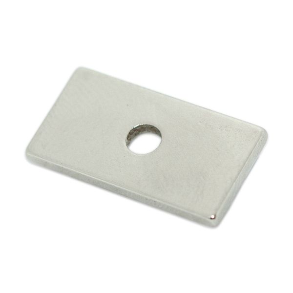 Neodymium Block Magnet - 25mm (L) x 12.5mm (W) x 3.5mm (H) with D4mm Hole | N42