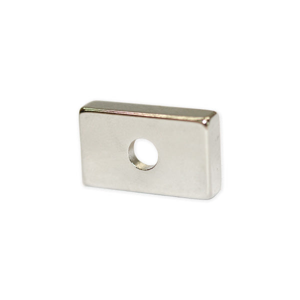 Neodymium Block Magnet - 20mm x 12mm x 5mm | Countersunk 5mm-7mm hole
