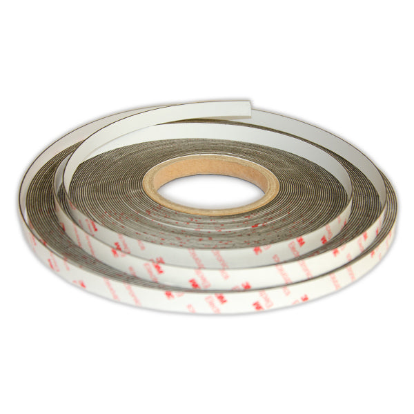 Self-Adhesive White Non-Magnetic Steel Tape | 12.5mm x 1mm | 30m ROLL